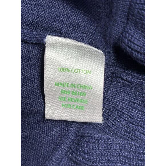 Lilly Pulitzer Sweater Womens Medium Blue Ruffle Open Front Cardigan Lightweight - Picture 4 of 7